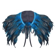 Luxury Feather Shawl Punk Adjustable Shoulder Fake Collar Fashion Gothic Feather Shrug Shawl Women