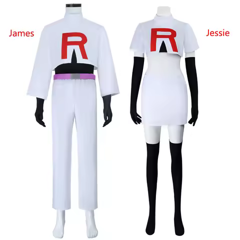 Anime Jessie and James Cosplay Costume Team Rocket Jessie Musashi James Kojirou Halloween Cosplay Co