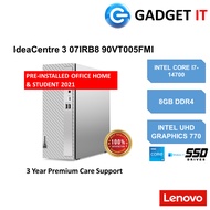 LENOVO IDEACENTRE 3 07IRB8 90VT005FMI PC (i7-14700,8GB,512GB SSD,UHD GRAPHICS 770,WIN11)FREE USB KEY