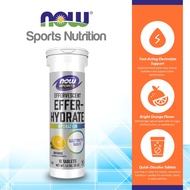 NOW Sports Nutrition, Effervescent Effer-Hydrate, Electrolyte Supplement, Recovery, Orange Strawberr