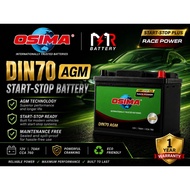 (Installation Provided) OSIMA AGM DIN70 || CAR BATTERY BATERI KERATA