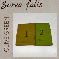 Olive green & Teal Colour Saree Falls Polyster