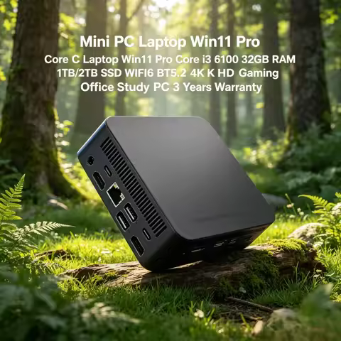 Mini PC Laptop Win11 Pro Core i3 6100 32GB RAM 1TB/2TB SSD WiFi6 BT5.2 4K HD Gaming Office Study PC 