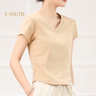 Eyouth 13107 Women’s V-Neck T-Shirt - Soft, Comfortable, and Stylish Top