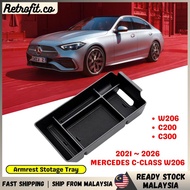 🇲🇾 21~26 Mercedes C-Class W206 C200 C300 AMG Armrest Storage Box Mercedes C Class Armrest Console Tr