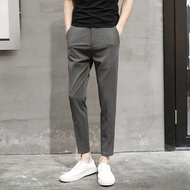 28-36 Waist Men's Casual Ankle-Length Trousers Summer Light Mature Style Slim-Fit Solid Color Skinny