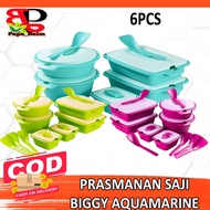 Aquamarine PLASTIC SERVING BUFFET PLACE SET / AQUAMARINE 6PCS TRAY SET