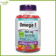 Webber Naturals - 健心活腦3倍強效Omega 3 +輔酶10 80 粒軟膠囊 [平行進口] 此日期前最佳:2029年01月31日
