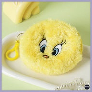 [Daiso Korea] Looney Tunes Tweety Plush Coin Purse | Fluffy Keychain Wallet | Soft & Cute Mini Pouch