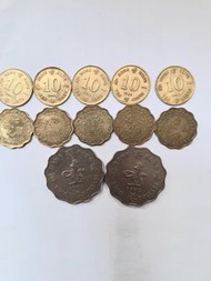香港硬幣82年2元2個.1毫5個.2毫5個