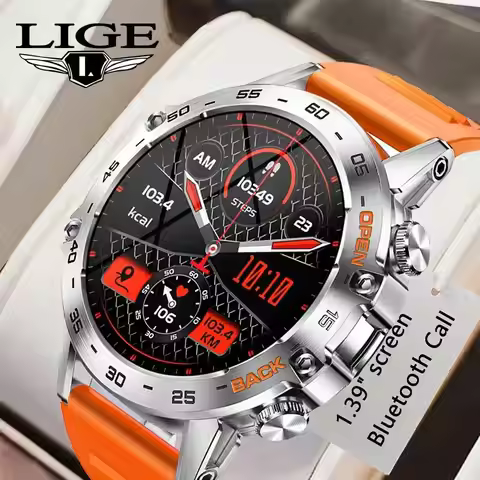 LIGE Smart Watch New1.39" Bluetooth Call Men Outdoor Sport Fitness Heart Rate Health Monitoring Smar