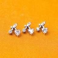 Implant Grade ASTM-F136 Titanium Internal Thread16G Brick Cherry Earrings Labret Stud Body Piercing 