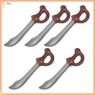 🎃 5Pcs PVC Inflatable Pirate Swords Party Props Coffee Color Kids Role Play Toy