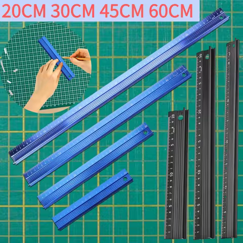 20CM 30CM 45CM 60CM Cutting Ruler Metal Craft Safety Ruler Non Slip Aluminum Alloy Metal Ruler Strai