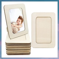 [hotkeystore.] 12PCS DIY Wood Picture Frames Unfinished Solid Wood Photo Picture Frames Standing Pho