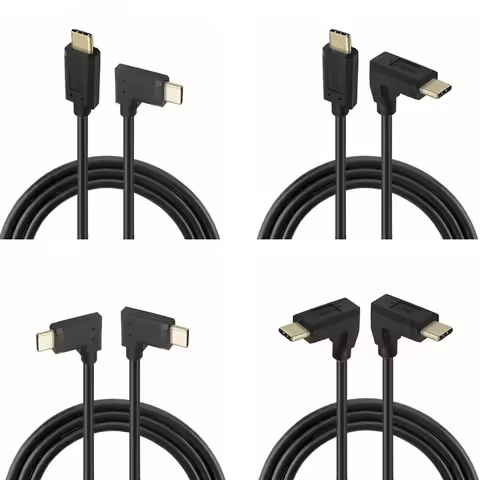 5A 10Gbps USB C To USB C Cable Up Right Angle Elbow USB Type-C Male To Female Data Charging Cable 0.