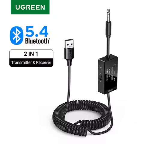 UGREEN Bluetooth 5.4 Music Receiver Transmitter Adapter OLED Display Wireless 3.5mm Audio USB Adapte