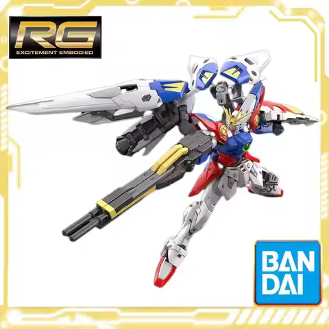Original BANDAI RG 1/144 Wing Gundam Zero In Stock, Gundam W Anime Assembly Collectible Model Kit, G