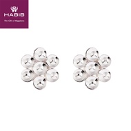 HABIB Flower White Gold Earring, 9K Gold