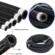 SUN AN4 AN6 AN8 AN10 AN12 Hose Black Nylon Cover Stainless Steel Braided Fuel Line