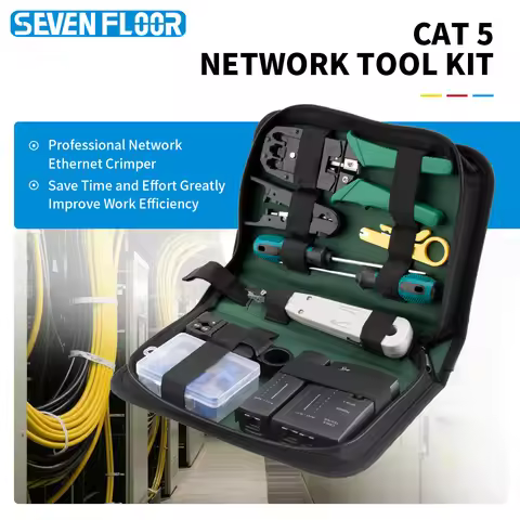 Network Tool Kit RJ45 Crimper 8P6P4P Cable Tester Punch Down Tool Strippers Modular Plugs Maintenanc