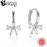 S925 Silver Jewelry Sweet Cubic Zirconia Bow Earrings Everyday Accessories D12-ERH301