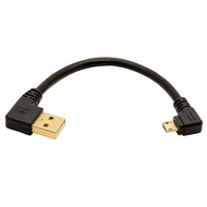 Gold plated Right Angle Micro USB to Left Angle USB A Male data charing Cable
