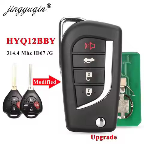 jingyuqin Upgrade Flip HyQ12BBY Car Key Remote Fob 314.4Mhz 4D67 /G Chip For Toyota Camry Avalon Cor
