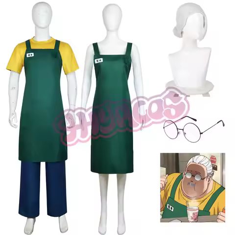 Taro Sakamoto Cosplay Costume Anime Sakamoto Days Wig Yellow T-shirt Green Apron Glasses Halloween P