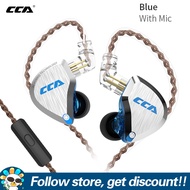 CCA หูฟัง C12 1DD + 5BA หูฟังเอียร์บัดอินเอียร์แบบไฮบริด12ไดรเวอร์เบส HIFI เพลง IEMs หูฟังตัดเสียงรบ