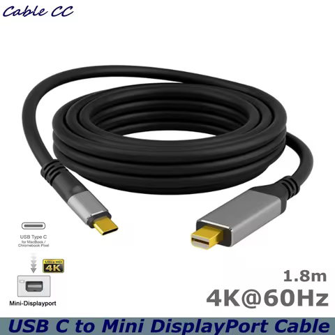 Thunderbolt 3/4 Compatible USB C to Mini DisplayPort Cable 2 Type-C to Mini DP Cable, 4K@60Hz, (Thun