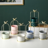 DT77-5 Ceramic Bird Rail Jar (Large) C2-2