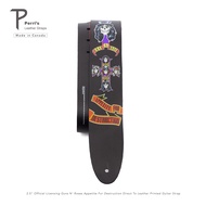 Perris Official Licensing "Guns N Roses" 2022 Leather Printed Guitar Strap สายสะพายกีตาร์ลิขสิทธิ์แท