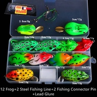 8g-13g Top water Fishing Soft Frog Lure set Soft silicone Fishing lure tackle bait