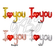 JUMBO I Love You Latin / Love Valentine Romantic Connected Foil Balloons - (97*54cm)