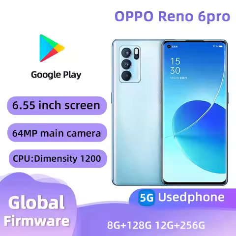 oppo Reno6 pro 5G Android 6.55 inches Screen 12GB RAM 256GB ROM 64MP camera All Colours used phone