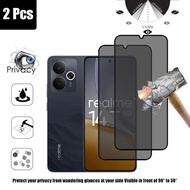 Realme 14t 5G 2 Pcs Anti-peeping Tempered Glass Privacy Screen Protector For Realme 14 14x 12x 11x 5