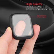 ㍿◆☌OnReal Apple Watch Series 4 5 6 44m/W26 /T500/ Smart Cover Case Bumper Frame with Glass Protector
