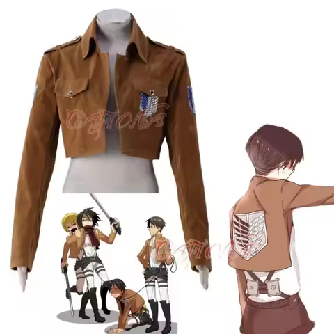 Hot Attack on Titan Eren Jäger jacket Eren levil Mikasa Ackerman cosplay costume cool short coat uni