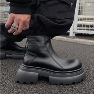 Original Short Leather Boots Men 2026 New 7CM Thick-Soled Heightened Chelsea Short Boots Chelsea Boo