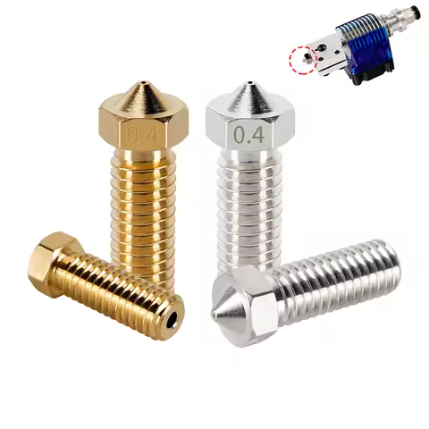 3pcs/lot 3D Printer E3D V5 V6 Stainless Steel Brass Volcano Nozzle M6 Thread Hotend Nozzles 0.2mm-1.