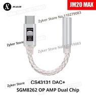 JM20/JM20 Max CS43131 HiFi DAC แบบพกพาประเภท C ถึง 3.5 มม.เครื่องขยายเสียงหูฟัง USB C ถึง 3.5 มม.อะแ