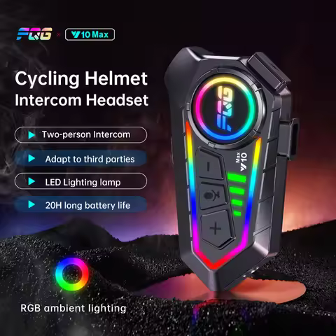 1/2pcs Bluetooth 6.0 Motorcycle Intercom Helmet Headset Waterproof with LED Lighting Effect Supports