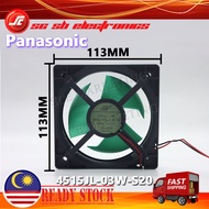 PANASONIC REFRIGERATOR FAN MOTOR / BLOWER (2 WIRE) - 113MM X 113MM DC9V 0.13A 4515JL-03W-S20 11338JH