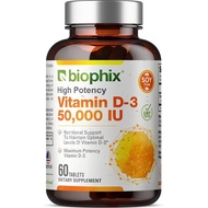 biophix Vitamin D-3 50000 IU 60 Tablets - High-Potency Supports Strong Bones Immune Health
