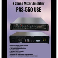 Amplifier Matching VPK PAS 550 USE 550watt 6 Zona USBMP3 / Bluetooth / FM Alarm / Chime / Bell ORIGI