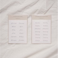 -PETIT BAZAR- Genuine Korean CALLIGRAPHY DAYS OF THE WEEK Transparent WEEK Sticker