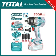 TOTAL Brushless motor Cordless impact wrench 20V, 850Nm TIWLI2085