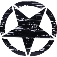 Star Car Sticker Decal Car Hood Auto Five-Pointed Sticker 19.7in Car Body Sticker Black Star Decorat
