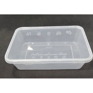 DISPOSAL MICROWAVE SAFE PLASTIC CONTAINER 650CC BEKAS MAKAN TAPAU  (RECTANGULAR ) 14CM (L) X 9CM (W)